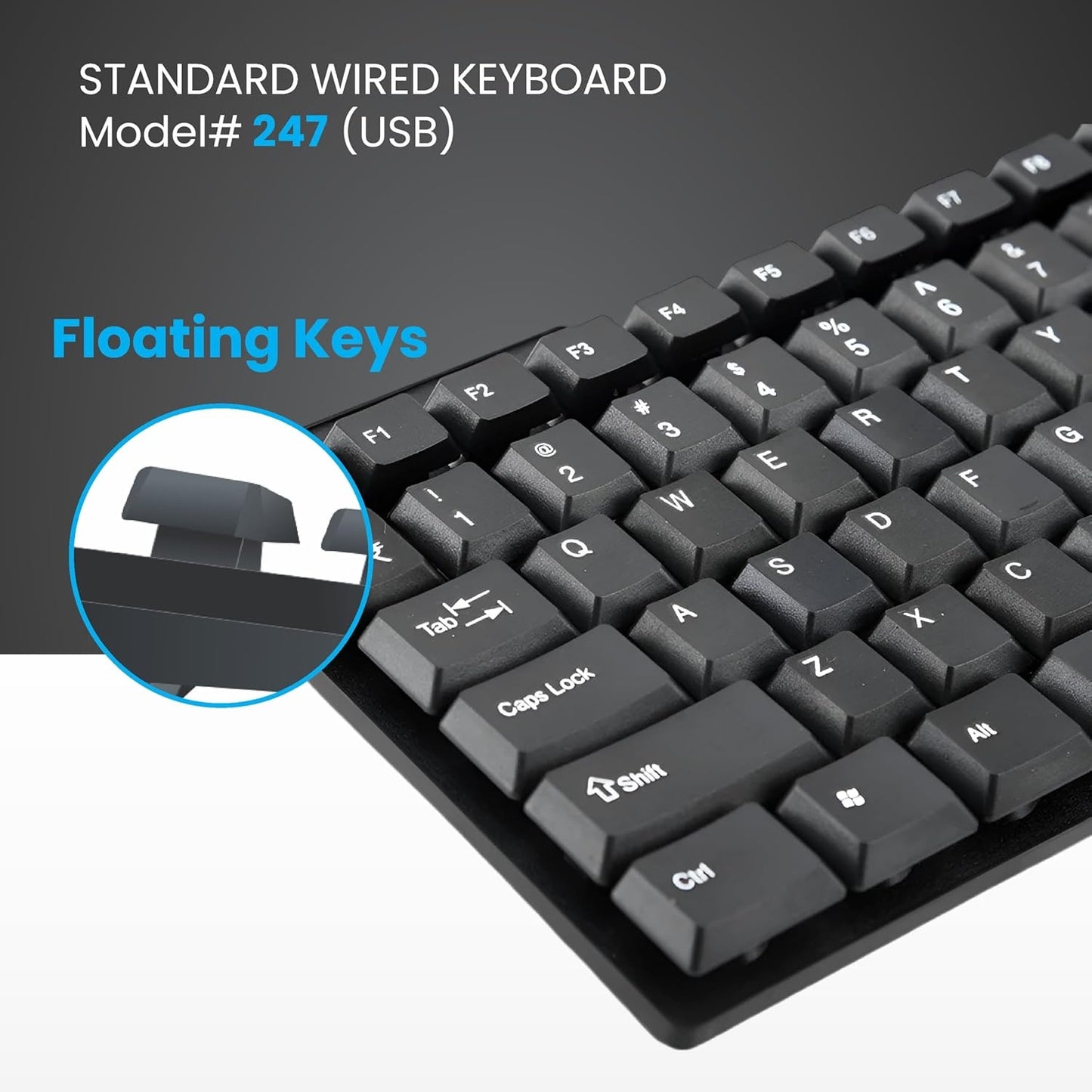 ProDot Choice USB Wired Keyboard I Plug & Play Technology I 104 Keys I 10M Key Life I 1.2m Cable I Rupee Key I Spill Resistant Design I Compatible with Windows, iOS, Linux I 1 Year Warranty