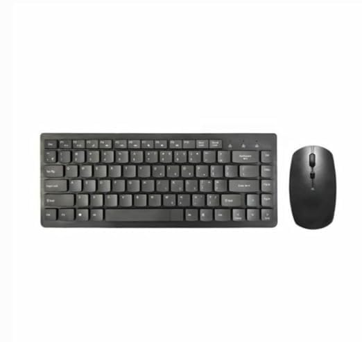 Adefex Mini Wireless Keyboard and Mouse Combo with Mouse Pad, 4 Port USB Hub and 2 in 1 OTG Adapter | Silent Mouse, Compact Slim Design and Comfortable Typing | Compatible with Laptop & PC | Black