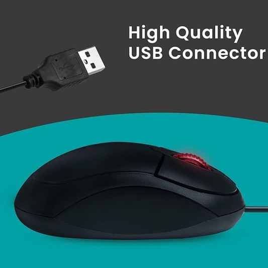 Adefex Wired USB Mouse | High Precision Optical Sensor Wired Mouse for Laptop & PC | Comfortable Design Silent Click Mouse with 3 Button for Gaming and Office Use