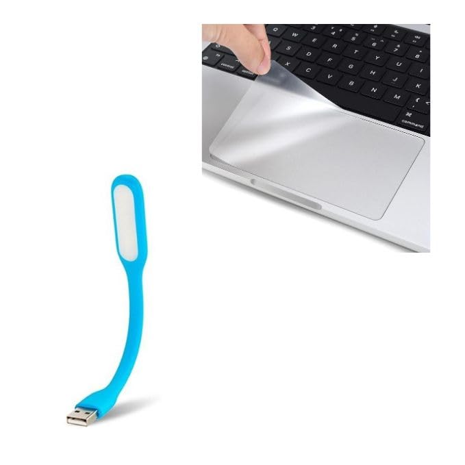 Adefex Flexible USB LED Light for Laptop | 14 Inch Laptop Trackpad Protector – Scratch Resistant & Waterproof Trackpad | Durable 2-in-1 Accessories Combo for Study, Work & Night Use