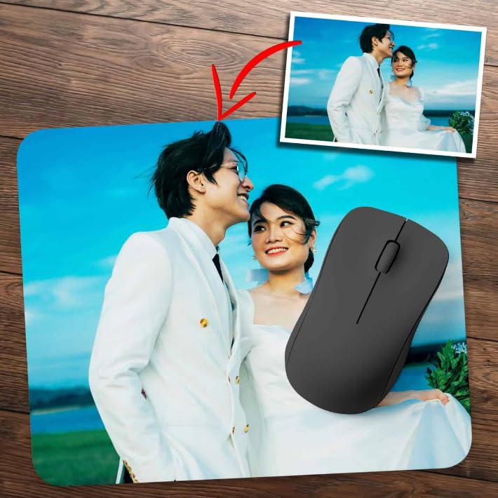 Adefex Personalised Laptop Skin with Custom Mouse Pad | Laminated Waterproof Skin & Non-Slip Rubber Mouse Pad Print Your Photo or Design | Ideal Gift for Office, Students & Loved Ones