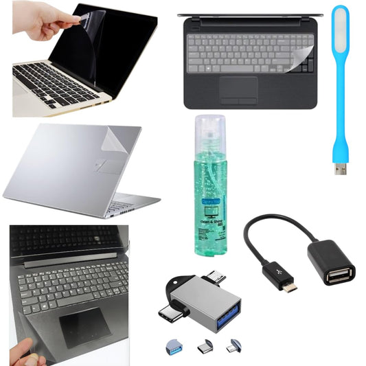 Adefex Laptop Screen Guard, Keyguard, Laptop Skin,Trackpad with Cleaning Gel, LED Light & 2-in-1 OTG Bubbleproof, Scratch-Resistant Anti - Fingerprint & Crystal Clear View