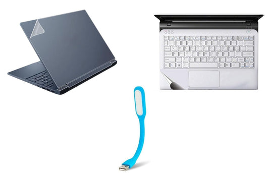 Adefex Transparent Laptop Skin and Trackpad Protector Film | Scratch Resistant, Waterproof Laptop Body Protection with USB LED Light