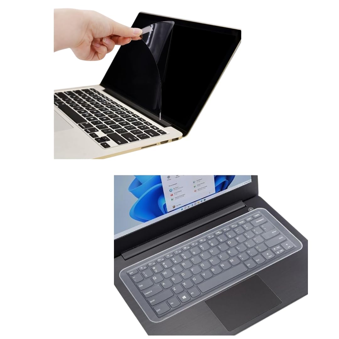 Adefex Laptop Screen Guard and Keyboard Protector Combo | Anti Glare Screen Protector with Silicone Keyboard Cover | Dustproof, Scratch Resistant Laptop Protection Accessories - Pack of 1