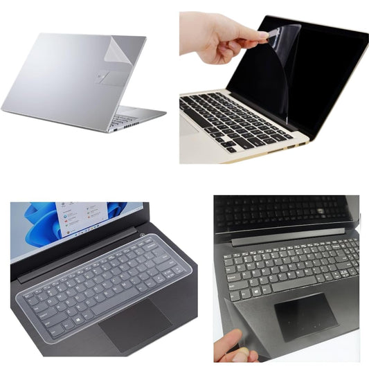 Adefex 4 in1 Combo - Screen Guard, Keyguard, Transparent Laptop Skin & Trackpad Protector | Bubble Free, Ultra-Clear Film and Scratch Resistant Accessories Easy to Install | Complete Laptop Care & Protection Kit