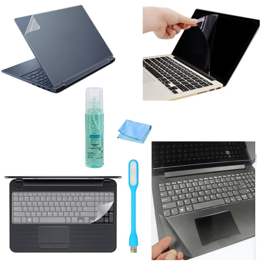 Adefex Laptop Protection Kit - Screen Protector, Keyguard, Body Skin & Trackpad Protector with Cleaning Gel & USB Light | Scratch Resistant, HD Clear Display, Dust & Fingerprint Protection - Easy Install & Bubble Free Removal