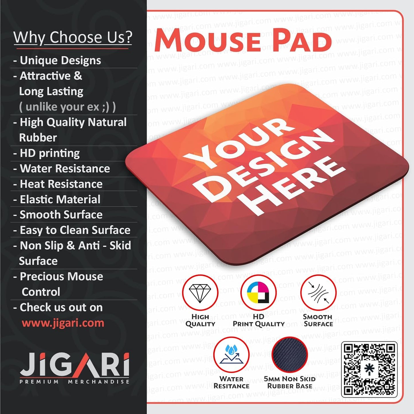 Adefex Customized Personalized Mouse Pads | Photo Text Logo Image Printed | Ideal for Gaming & Office Desk Table | PC & Laptop Accessories | Pack of 1 |