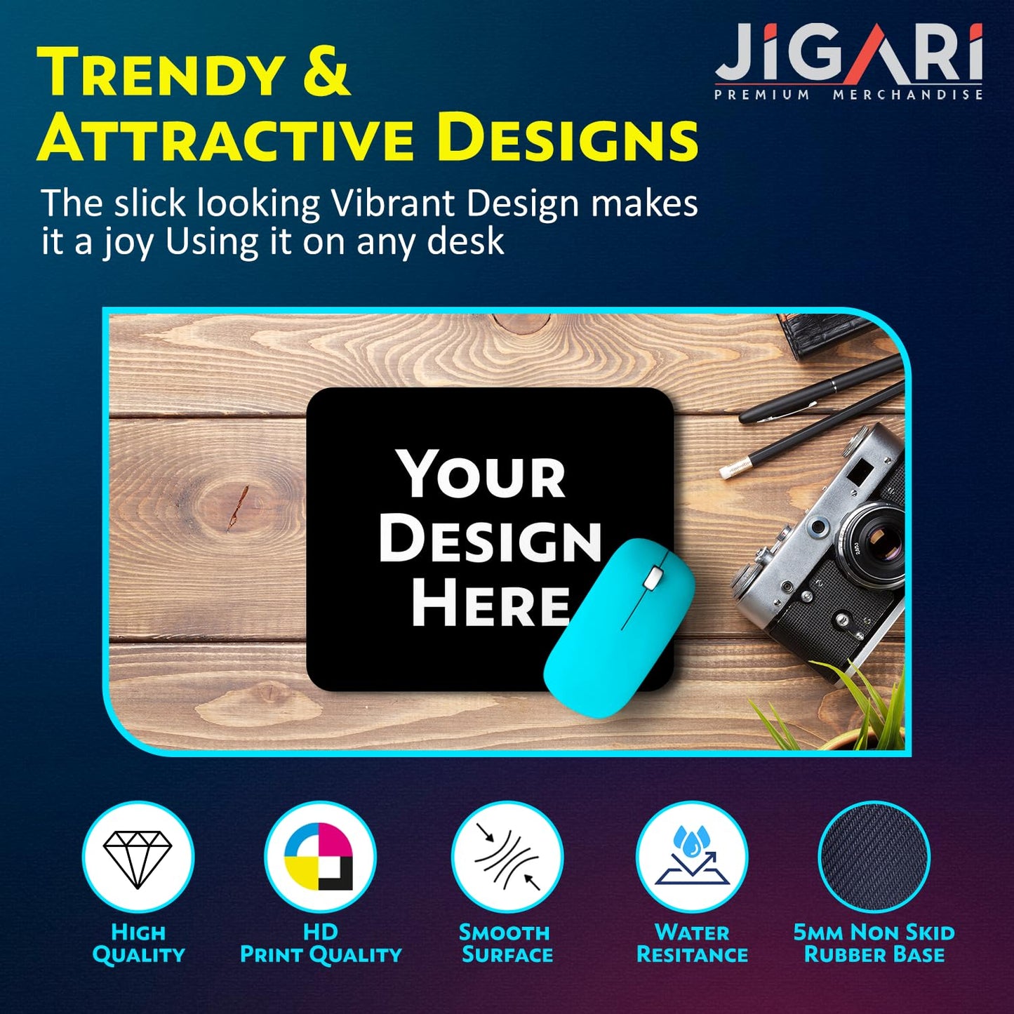 Adefex Customized Personalized Mouse Pads | Photo Text Logo Image Printed | Ideal for Gaming & Office Desk Table | PC & Laptop Accessories | Pack of 1 |