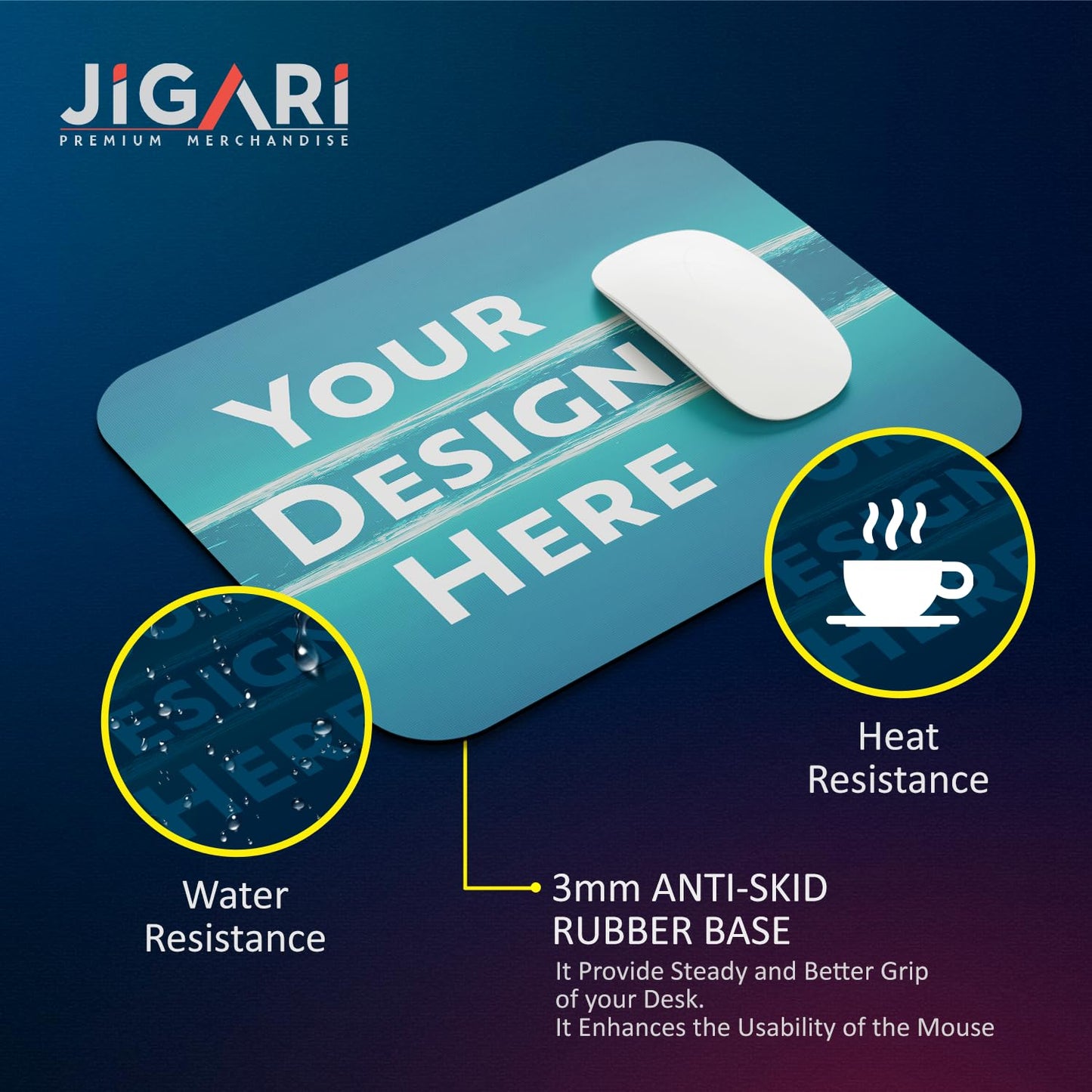 Adefex Customized Personalized Mouse Pads | Photo Text Logo Image Printed | Ideal for Gaming & Office Desk Table | PC & Laptop Accessories | Pack of 1 |