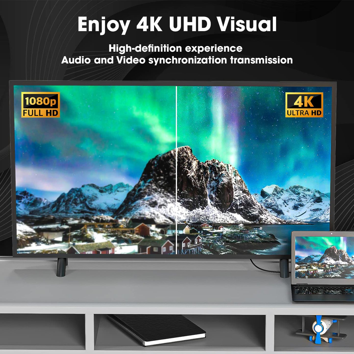 Adefex Wired Keyboard and RGB Gaming Mouse 1200 DPI | 4 Port USB Hub LED Light with Mouse Pad and 4K 60Hz HDMI Cable (1.5 Meter) - All-in-One Computer Setup Kit for Gaming, Office & Home