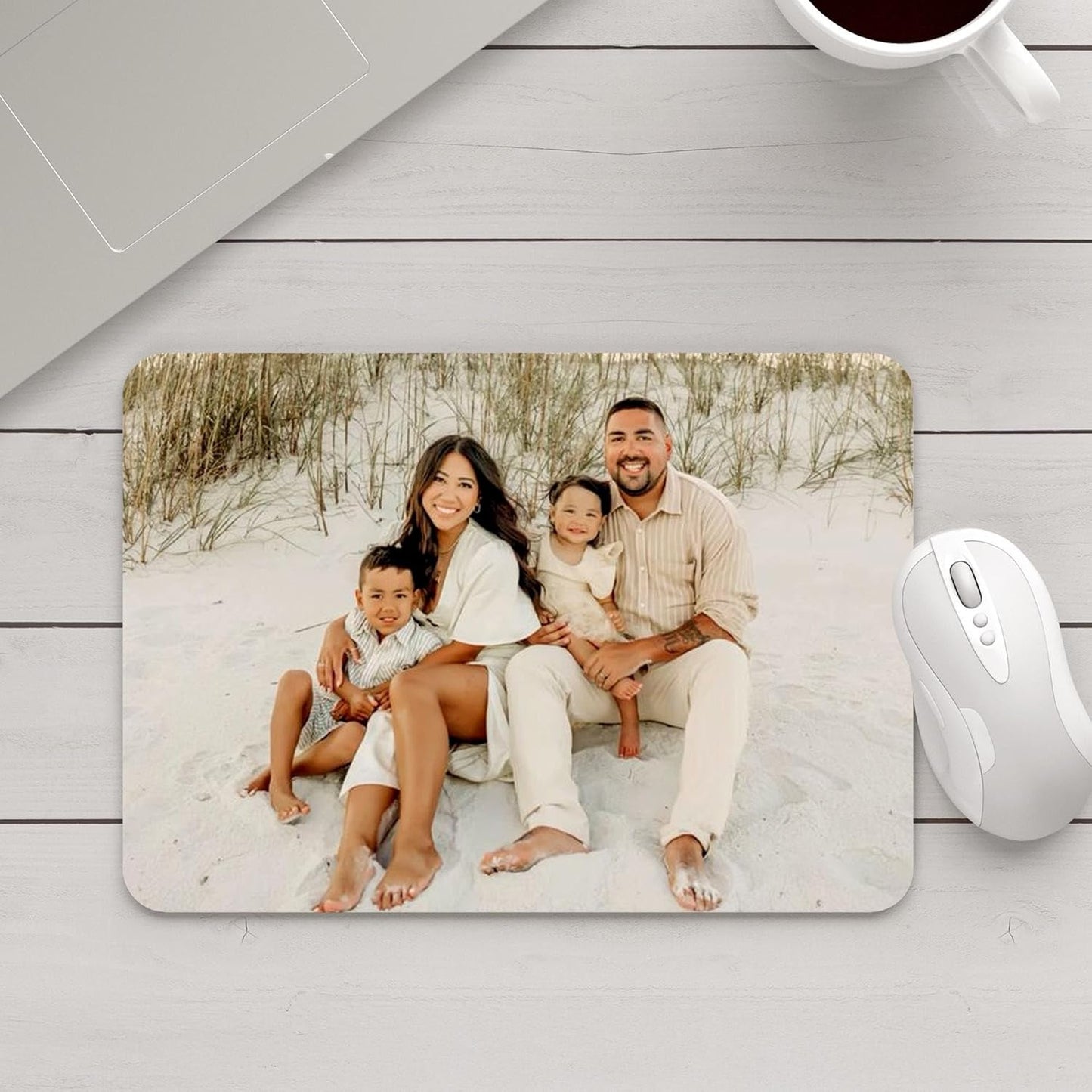Adefex Personalised Laptop Skin with Custom Mouse Pad | Laminated Waterproof Skin & Non-Slip Rubber Mouse Pad Print Your Photo or Design | Ideal Gift for Office, Students & Loved Ones