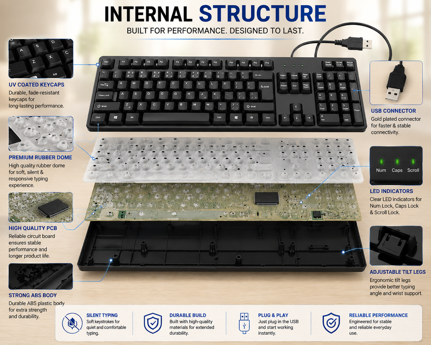 Adefex Wired Gaming Keyboard & Mouse Combo|1200 DPI, 7Million Click Life RGB Multicolor Lightning | Anti-Ghosting Mechanical Feel, Ergonomic Durable USB Set for PC, Gaming,& Work