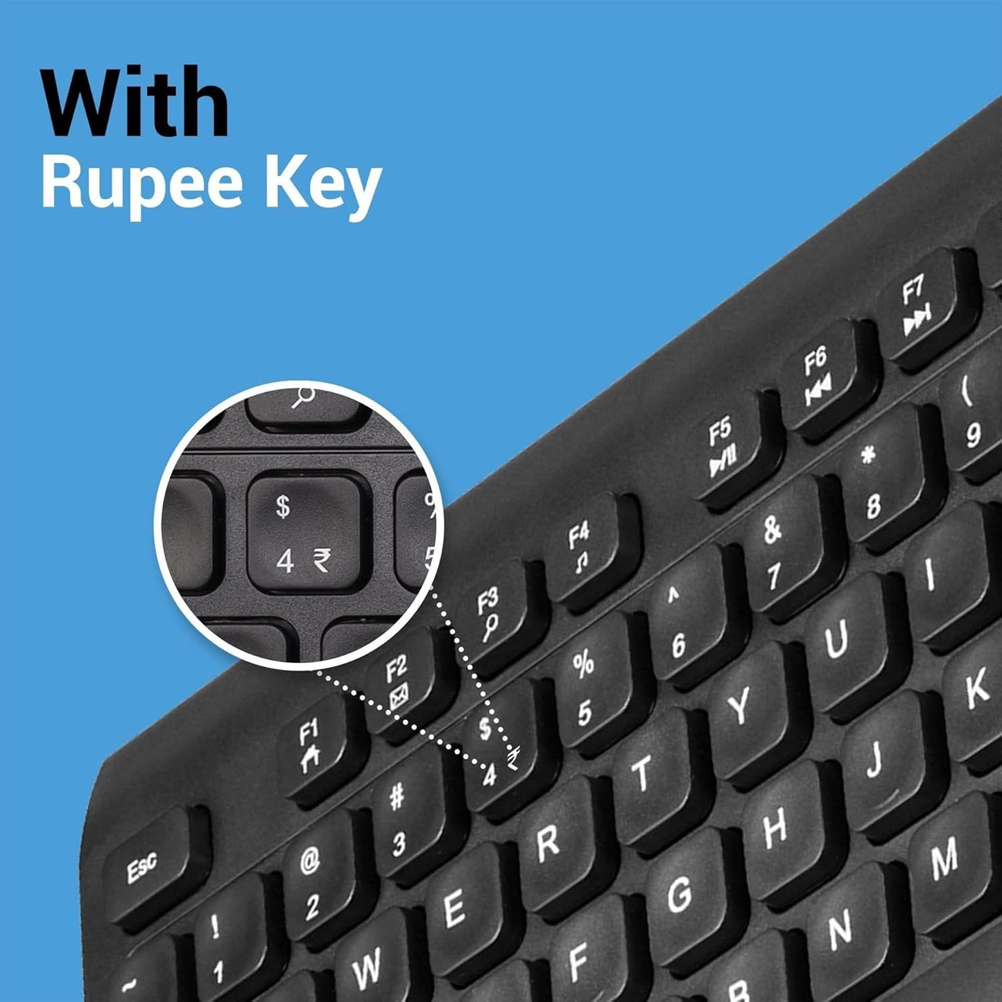 Adefex Wired Combo Set - Wired Keyboard, Gaming Mouse with Non Slip Rubber Mouse Pad, 4 Port USB Hub & 2 in 1 OTG Adapter | Plug & Play USB Setup Desktop/Laptop Accessories