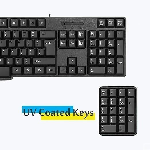 Adefex Combo Wired Keyboard & Mouse, Stand & Cleaning Gel with Mouse Pad for Home & Office