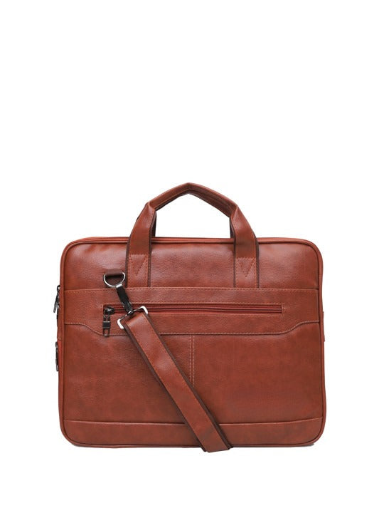 Adefex PU Leather Laptop Messenger Bag for 15.6 Inch Laptop | Expandable Office Briefcase with Multiple Organisers and Adjustable Shoulder Strap Water Resistant Laptop Bag for Men & Women