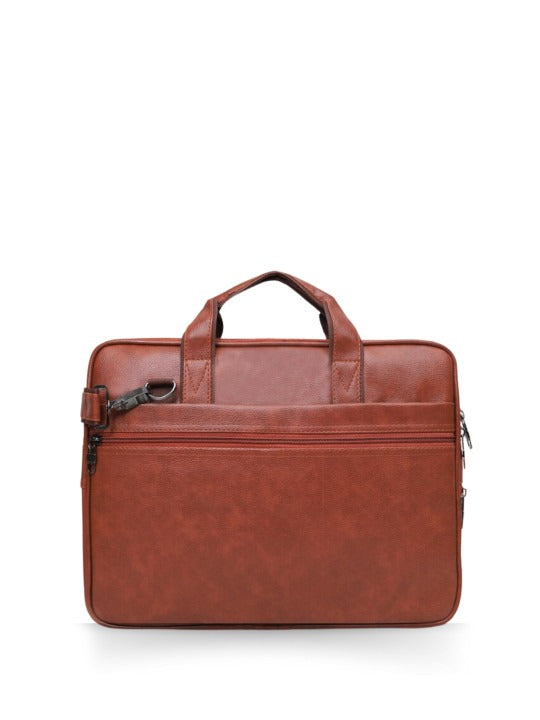 Adefex PU Leather Laptop Messenger Bag for 15.6 Inch Laptop | Expandable Office Briefcase with Multiple Organisers and Adjustable Shoulder Strap Water Resistant Laptop Bag for Men & Women