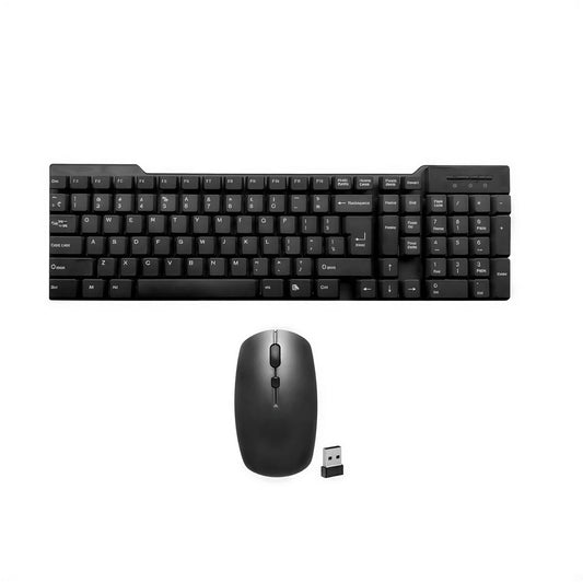 Prodot Wireless Keyboard and Mouse Set with USB Nano Receiver | Full Size Wireless Keyboard & Silent Click Mouse 800–1600 DPI Slim Wireless Combo for Laptop & PC - Black