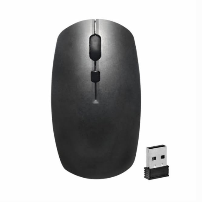 Adefex Mini Wireless Keyboard and Mouse Combo with Mouse Pad, 4 Port USB Hub and 2 in 1 OTG Adapter | Silent Mouse, Compact Slim Design and Comfortable Typing | Compatible with Laptop & PC | Black