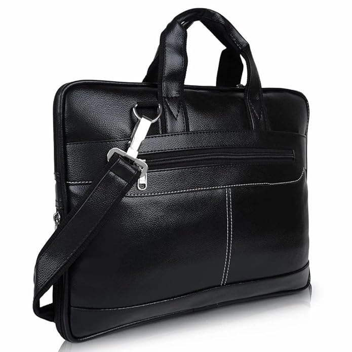 Adefex PU Leather Laptop Messenger Bag for 15.6 Inch Laptop | Expandable Office Briefcase with Multiple Organisers and Adjustable Shoulder Strap Water Resistant Laptop Bag for Men & Women