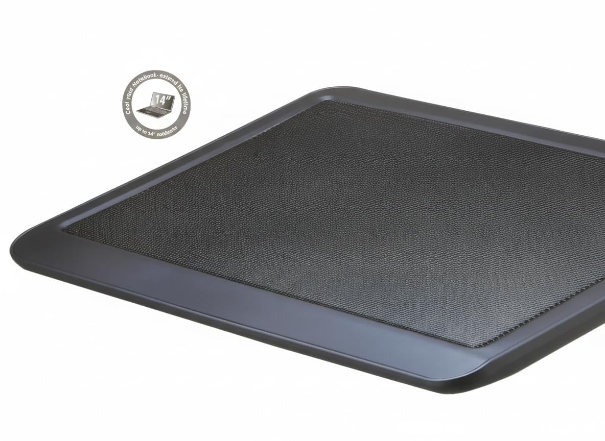 Adefex Portable USB Laptop Cooling Pad for 14 Inch Laptops | Ultra Silent Cooling Fan with Metal Mesh Design | Slim Lightweight Notebook Cooler Stand for Gaming, Office, Study & Daily Use