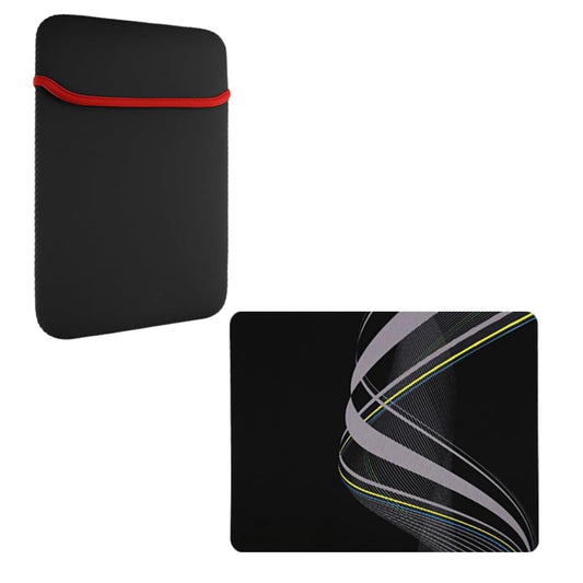 Adefex Laptop Sleeve & Mouse Pad Combo | Reversible Red & Black Neoprene Laptop Sleeve with Premium Non-Slip Waterproof Mouse Pad | Office, Study & Daily Use Laptop Accessories Set (14 Inch)