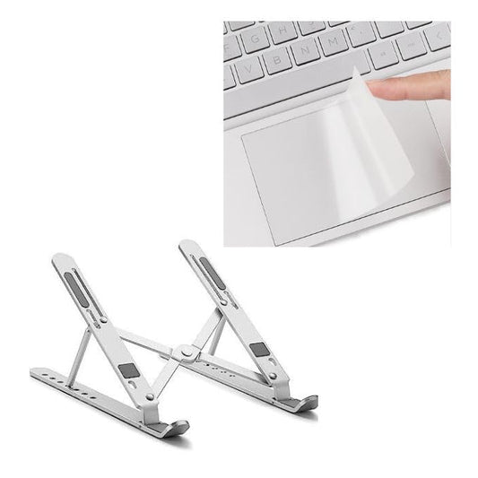 Adefex Metal Laptop Stand & Trackpad Protector Combo | 7 Adjustable Angles & Anti-Slip Grip Laptop Stand with Smooth Trackpad Protector for 15.6 inch Laptops for Home and Office use |