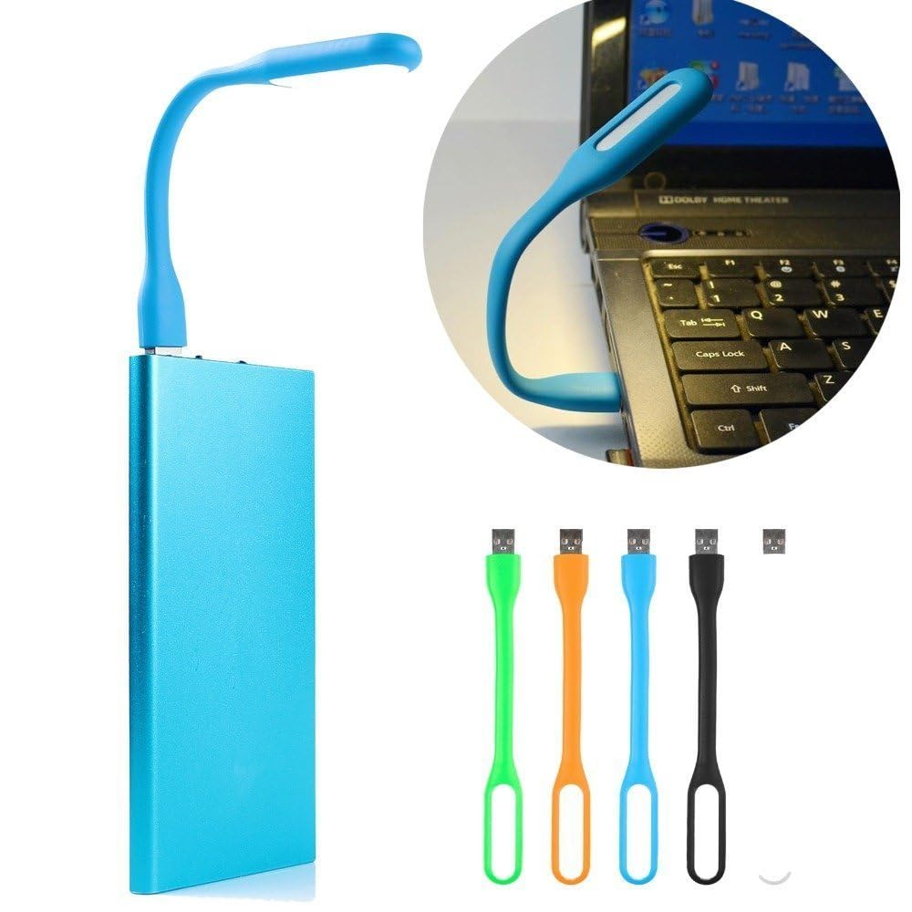 Adefex Flexible USB LED Light, Portable Mini Gooseneck Reading Lamp with 6 Bright LEDs, Silicone Bendable Computer Keyboard Light for Laptop (Pack of 2)
