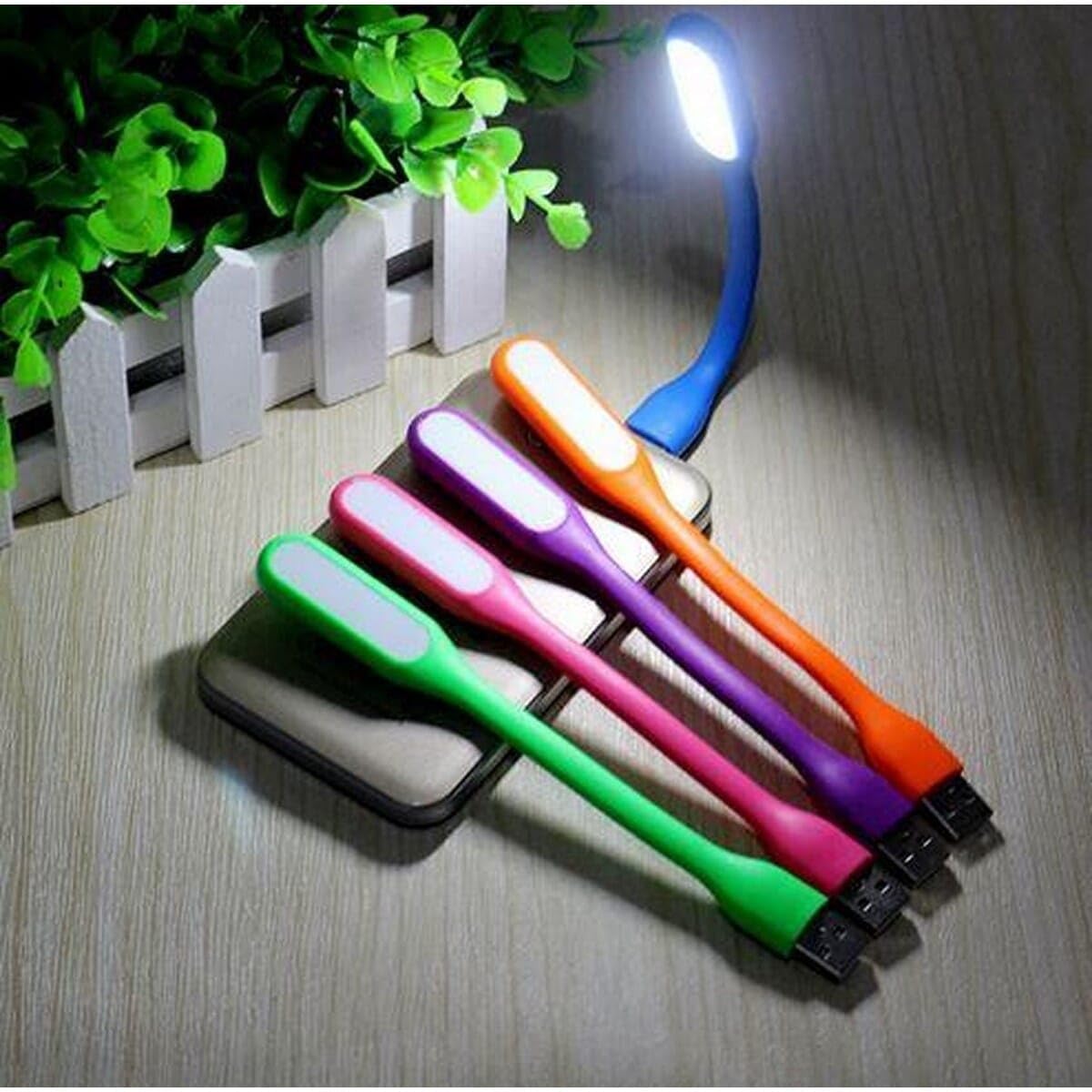 Adefex Flexible USB LED Light, Portable Mini Gooseneck Reading Lamp with 6 Bright LEDs, Silicone Bendable Computer Keyboard Light for Laptop (Pack of 2)