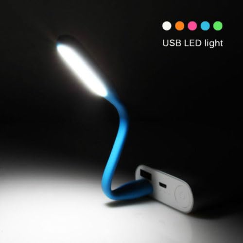 Adefex Flexible USB LED Light, Portable Mini Gooseneck Reading Lamp with 6 Bright LEDs, Silicone Bendable Computer Keyboard Light for Laptop (Pack of 2)