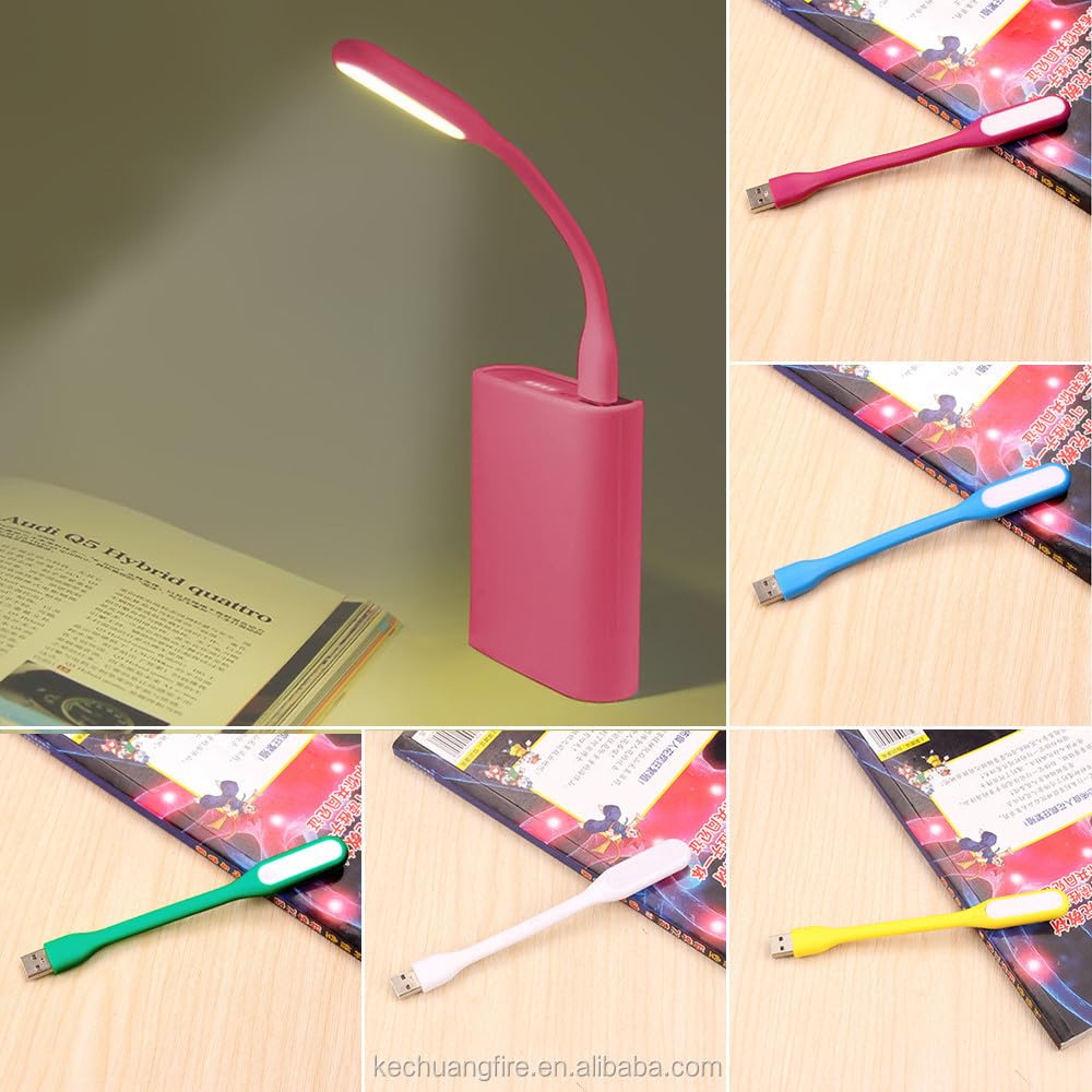 Adefex Flexible USB LED Light, Portable Mini Gooseneck Reading Lamp with 6 Bright LEDs, Silicone Bendable Computer Keyboard Light for Laptop (Pack of 2)