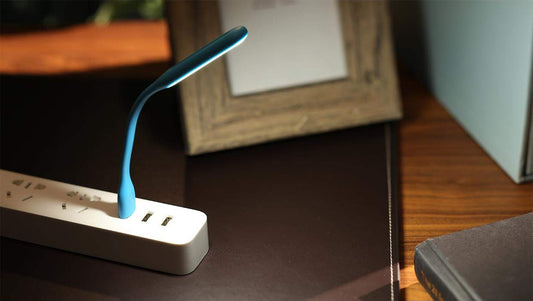 Adefex Flexible USB LED Light, Portable Mini Gooseneck Reading Lamp with 6 Bright LEDs, Silicone Bendable Computer Keyboard Light for Laptop (Pack of 2)