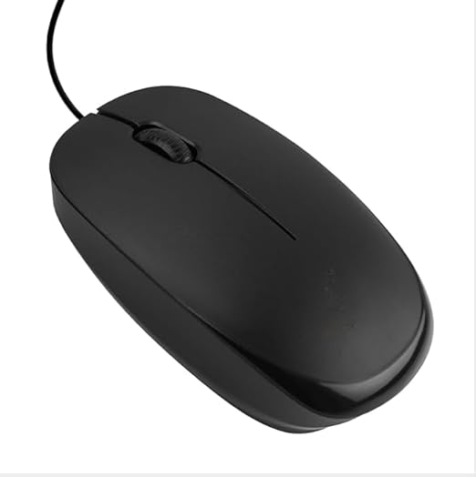 Adefex High Precision Wired Computer Mouse | 1200-7200 Adjustable DPI | Silent Click Buttons | Ultra Lightweight Design and Matte Black Finish | Plug & Play USB for PC, Laptop, Desktop - Black