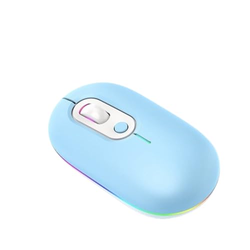 Adefex Dual Mode Wireless RGB Mouse with USB Nano Receiver | 2.4G USB Silent Click and 1600 DPI Adjustable Sensor Multi-Color RGB Light Portable Mouse for Laptop &Desktop (Blue)