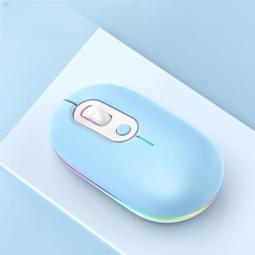 Adefex Dual Mode Wireless RGB Mouse with USB Nano Receiver | 2.4G USB Silent Click and 1600 DPI Adjustable Sensor Multi-Color RGB Light Portable Mouse for Laptop &Desktop (Blue)