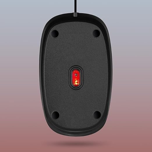 Adefex High Precision Wired Computer Mouse | 1200-7200 Adjustable DPI | Silent Click Buttons | Ultra Lightweight Design and Matte Black Finish | Plug & Play USB for PC, Laptop, Desktop - Black