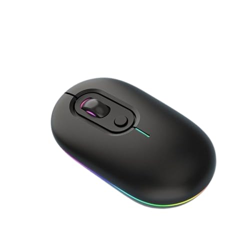 Adefex Dual Mode Wireless RGB Mouse with USB Nano Receiver | 2.4G USB Silent Click and 1600 DPI Adjustable Sensor Multi-Color RGB Light Portable Mouse for Laptop &Desktop (Black)