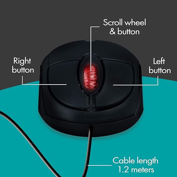Adefex Wired USB Mouse | High Precision Optical Sensor Wired Mouse for Laptop & PC | Comfortable Design Silent Click Mouse with 3 Button for Gaming and Office Use