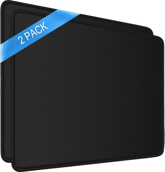 Adefex Mousepad Mouse Mat 230X190X2mm Mouse Pad Gaming/Mouse pad for Laptop Non-Slip Rubber Base, Waterproof Surface, Premium-Textured, Compatible with Laser and Optical Mice(Black)(Pack of 2)