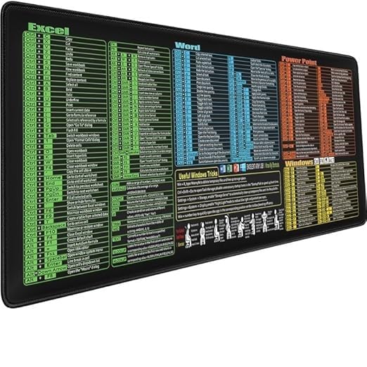 Adefex Large Mouse Pad with Shortcut Keys Design | Extended Computer Desk Mat with Smooth Surface Non-Slip Rubber Base Comfortable Full Desk Coverage Mouse Pad 800 x 300 x 3 mm