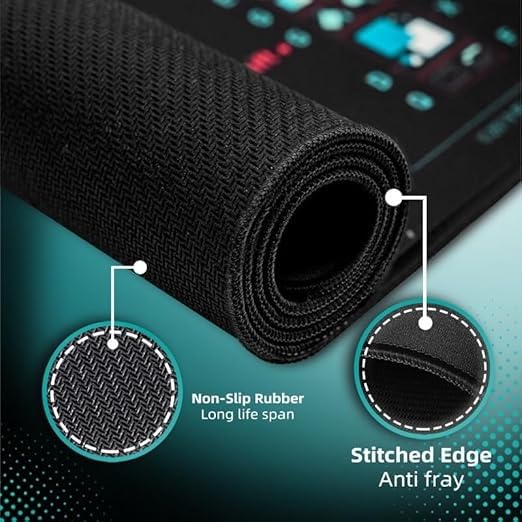 Adefex Large Mouse Pad with Shortcut Keys Design | Extended Computer Desk Mat with Smooth Surface Non-Slip Rubber Base Comfortable Full Desk Coverage Mouse Pad 800 x 300 x 3 mm