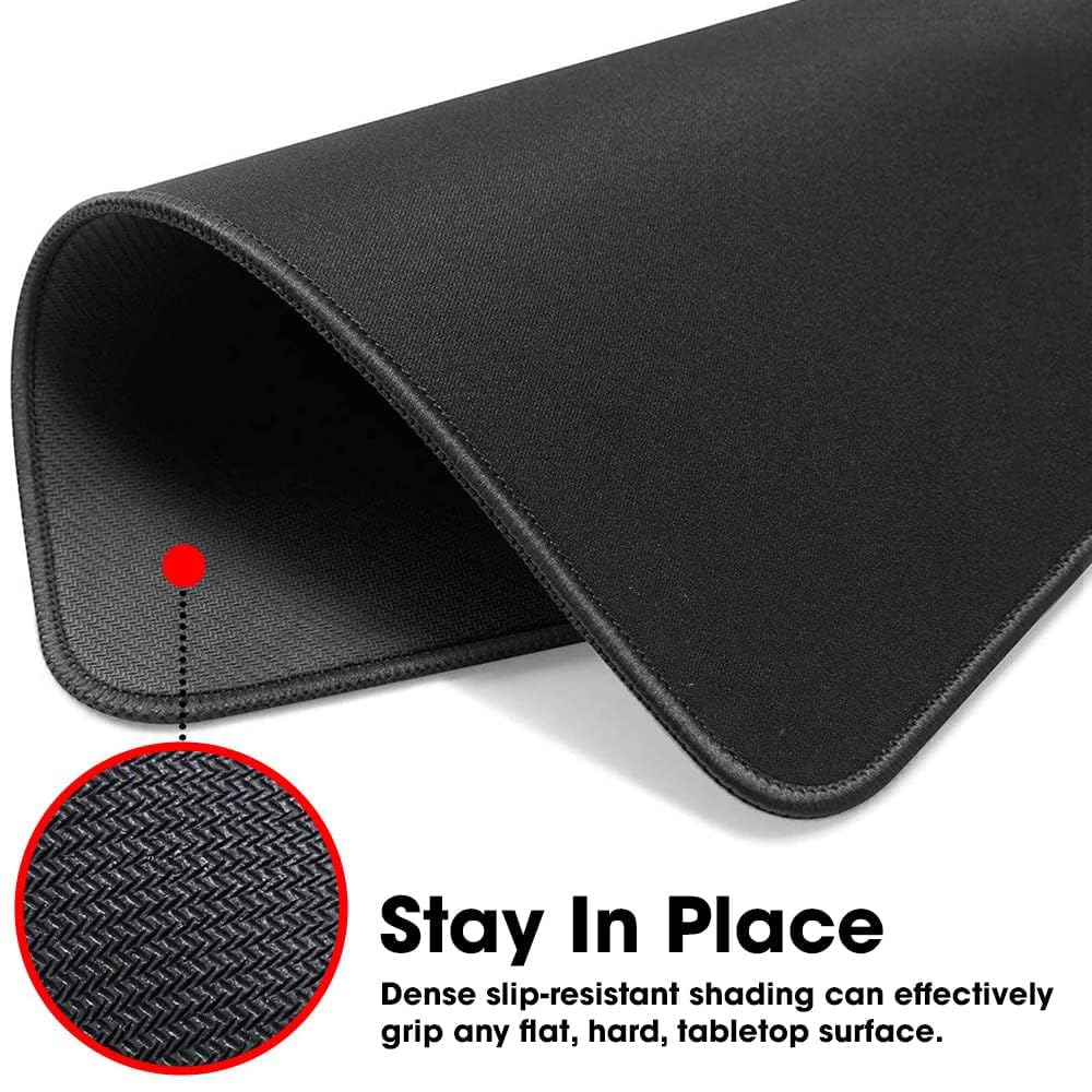 Adefex Mousepad Mouse Mat 230X190X2mm Mouse Pad Gaming/Mouse pad for Laptop Non-Slip Rubber Base, Waterproof Surface, Premium-Textured, Compatible with Laser and Optical Mice(Black)(Pack of 2)