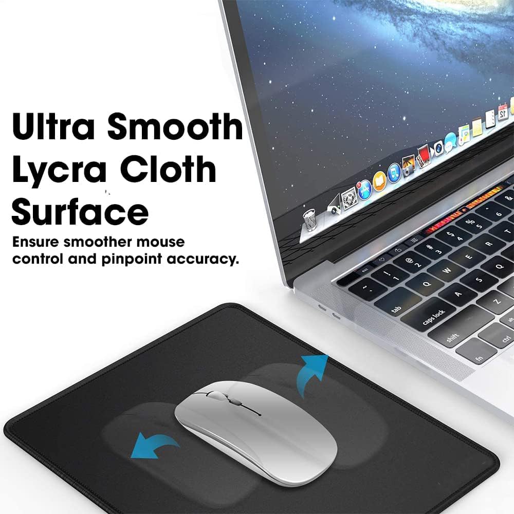 Adefex Mousepad Mouse Mat 230X190X2mm Mouse Pad Gaming/Mouse pad for Laptop Non-Slip Rubber Base, Waterproof Surface, Premium-Textured, Compatible with Laser and Optical Mice(Black)(Pack of 2)