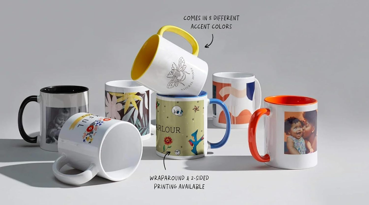 Adefex Customized|Personalized Photo on Coffee Mug|Cup for Gift - White Ceramic Mugs Name Gifts for Birthday 350 ml