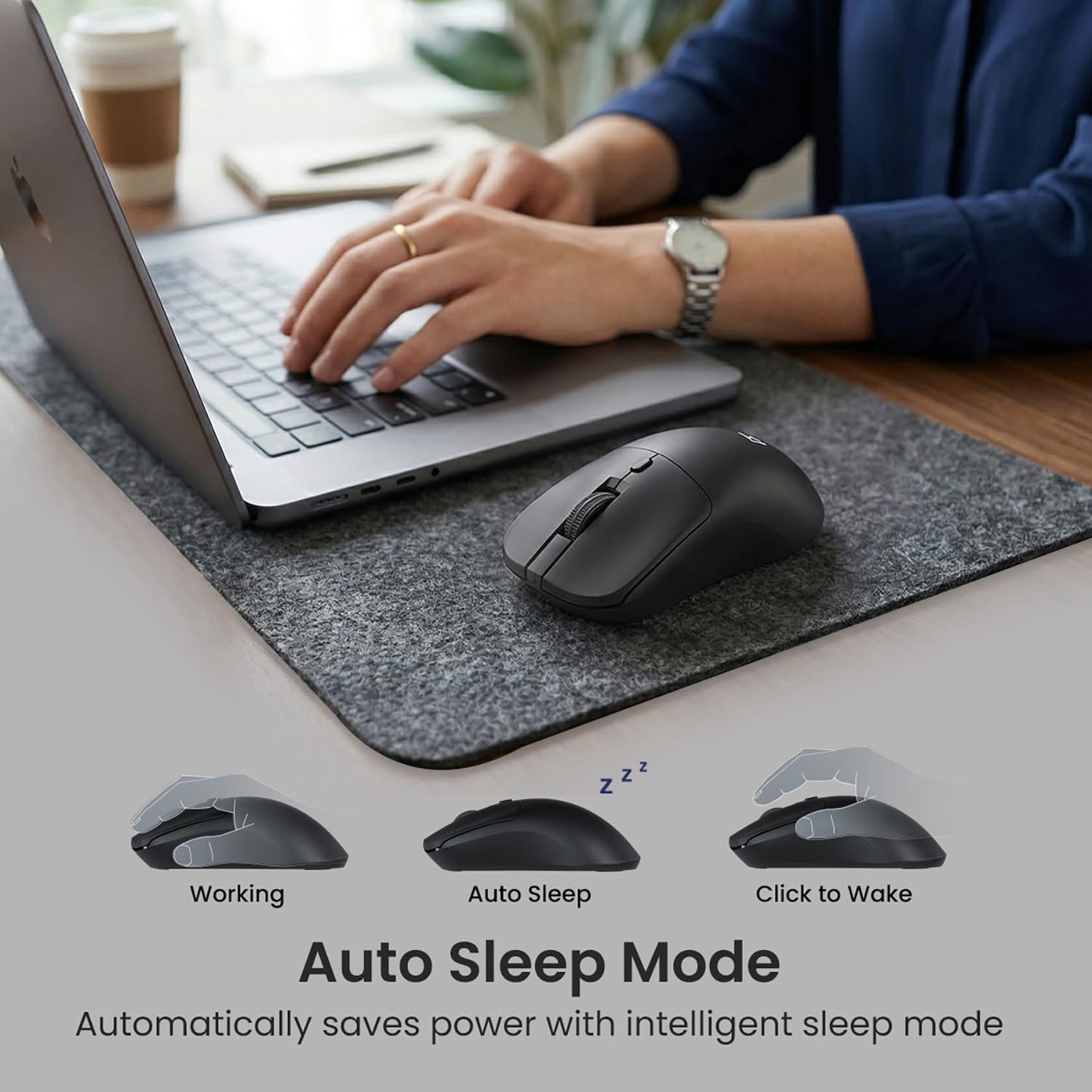 Adefex Portronics Toad 33 Wireless Mouse with 2.4 GHz Wireless Receiver, Adjustable Sensitivity, Ergonomic Design, for Laptops, Desktops PC, Mac (Black)