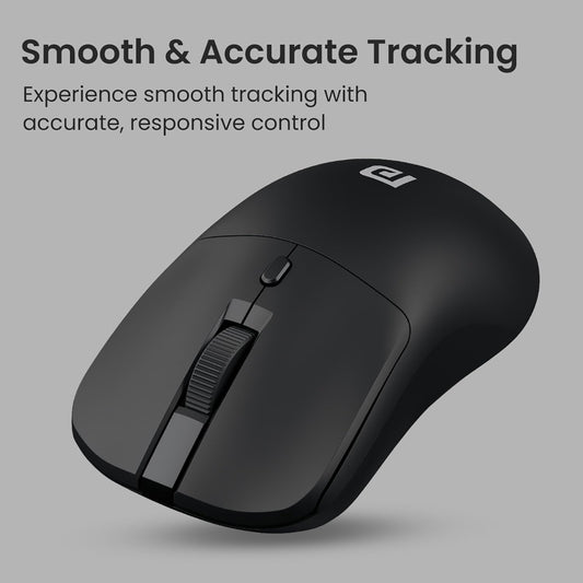 Adefex Portronics Toad 33 Wireless Mouse with 2.4 GHz Wireless Receiver, Adjustable Sensitivity, Ergonomic Design, for Laptops, Desktops PC, Mac (Black)