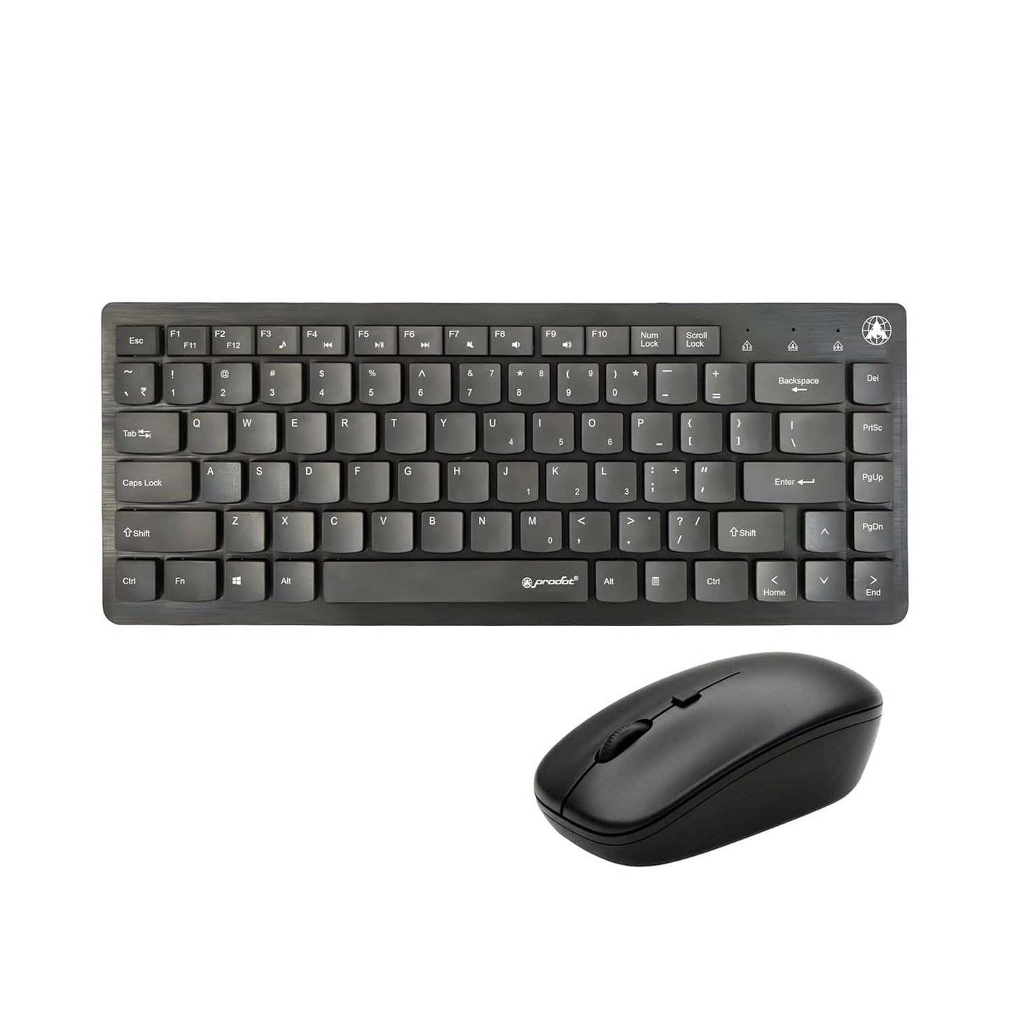 ProDot Laptop Size Mini Wireless Keyboard and Mouse Combo | 2.4GHz USB Nano Receiver | Slim Keyboard with Silent Keys | Ergonomic Optical Mouse | Plug & Play for Laptop, PC, Windows, Mac