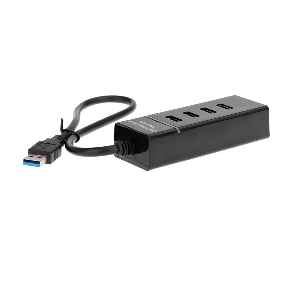 Adefex 3.0 SuperSpeed USB Hub with LED Indicator | 4 Port USB Hub for Laptop & PC | 5Gbps High Speed Data Transfer Hub | Plug & Play, Stable Connection, Durable & Compact Design - Black