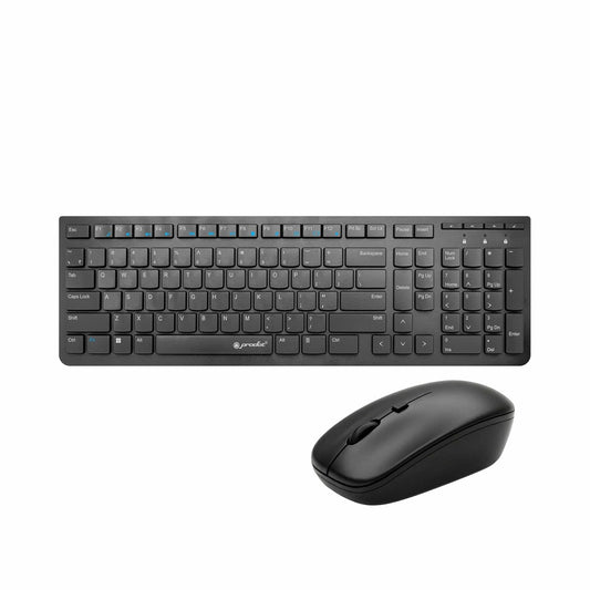 Prodot Sparsh Quad Wireless Chicklet Keyboard and Mouse Combo | Plug & Play | Adjustable 800-1600 DPI | 10M Keystrokes | Spill Resistant | 2.4GHz 10m Range | Works with Windows, iOS, Linux