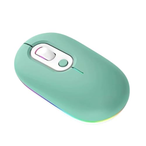 Adefex Dual Mode Wireless RGB Mouse with USB Nano Receiver | 2.4G USB Silent Click and 1600 DPI Adjustable Sensor Multi-Color RGB Light Portable Mouse for Laptop &Desktop (Green)