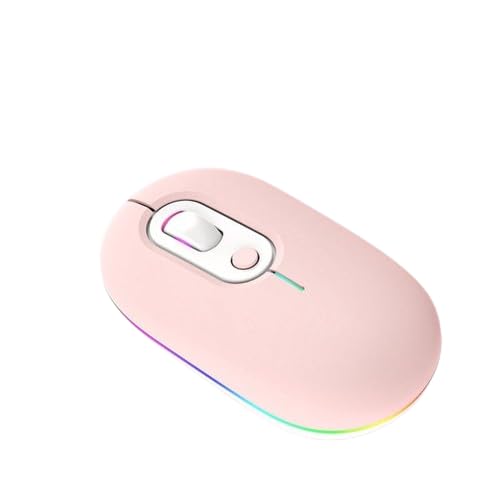Adefex Dual Mode Wireless RGB Mouse with USB Nano Receiver | 2.4G USB Silent Click and 1600 DPI Adjustable Sensor Multi-Color RGB Light Portable Mouse for Laptop &Desktop (Pink)